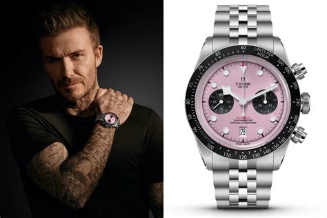 david beckham and tudor|tudor black bay chrono pink.